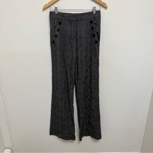 Veronica Beard Black & Grey Plaid Trousers Wool Size 2